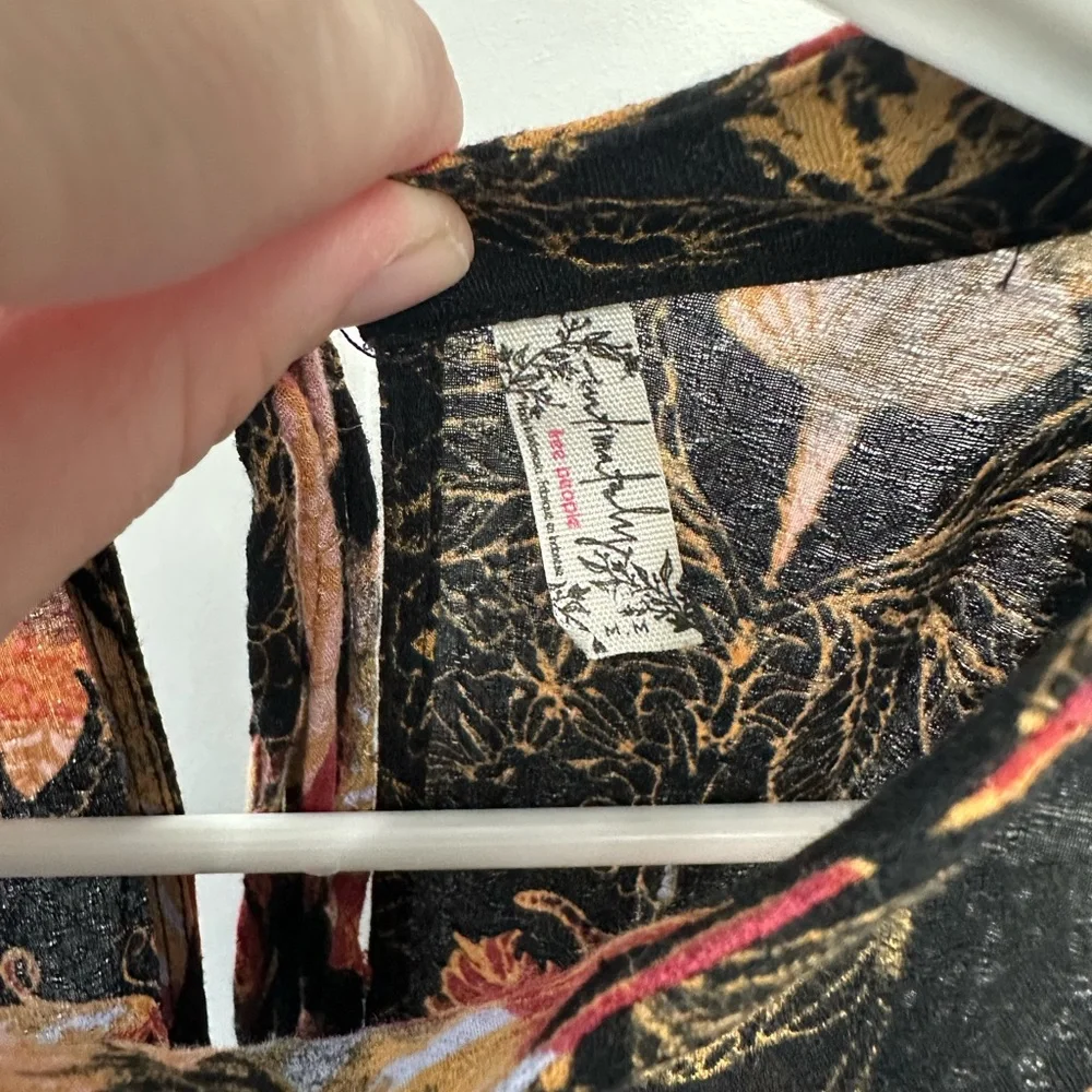 Free People Black Floral Backless Dress - Picture 4 of 4